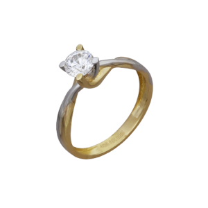 δαχτυλίδι  λευκό και  κίτρινο χρυσό     Κ14